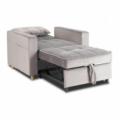 Крісло розкладне ELITE SOLOR велюр сірий, фото 3