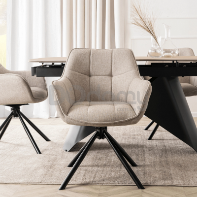 Крісло поворотне ELITE PEONY 2 Бежевий, фото 2