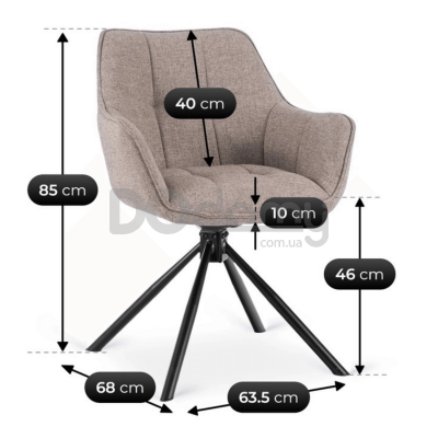 Крісло поворотне ELITE PEONY 2 Капучино, фото 6