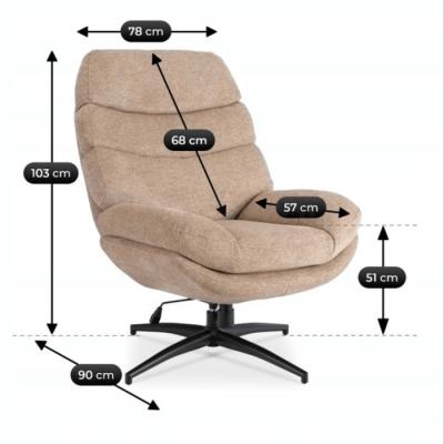 Поворотне крісло ELITE ASTURIA бежевий, фото 6