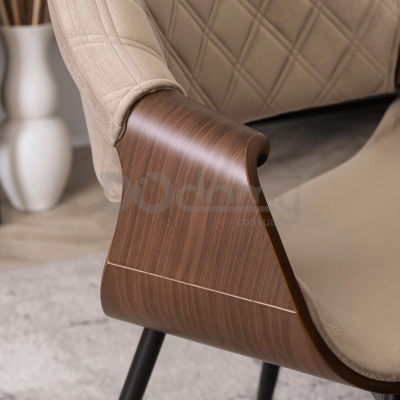 Стул MEBEL ELITE DAKOTA Velvet бежевый, фото 5