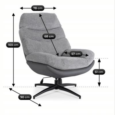 Поворотне крісло ELITE ASTURIA сірий, фото 5