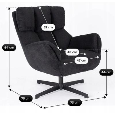 Поворотне крісло ELITE REAL чорний, фото 4