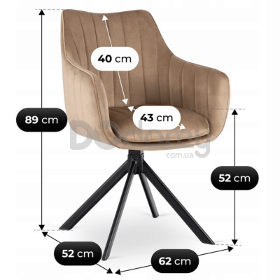 Поворотне крісло MEBEL ELITE MUMBAI 2 Бежевий, фото 5