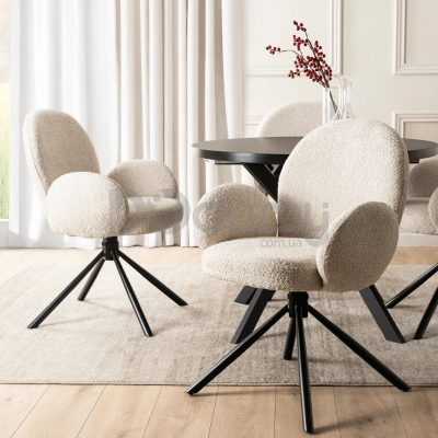 Крісло поворотне ELITE MUSSO Бежевий, фото 1