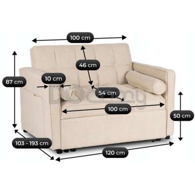 Крісло розкладне MEBEL ELITE CORRA Бежевий, фото 6