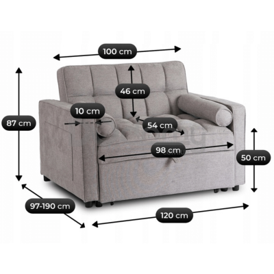 Крісло розкладне MEBEL ELITE CORRA Сірий, фото 9