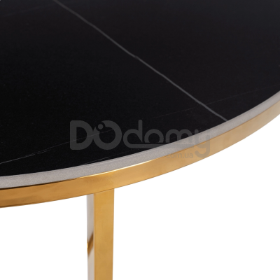 Журнальний стіл MEBEL ELITE MARINE Чорний мармур / Золотий, фото 3