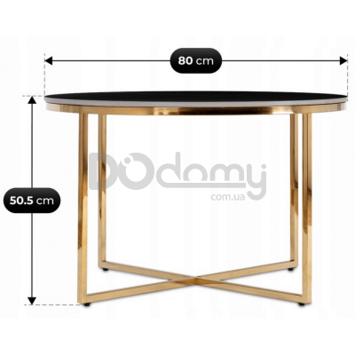 Журнальний стіл MEBEL ELITE MARINE Чорний мармур / Золотий, фото 4