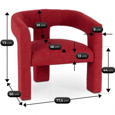 крісло ELITE LILLE бордовий, фото 5