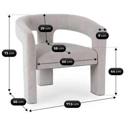 Крісло ELITE Lille Сірий, фото 4