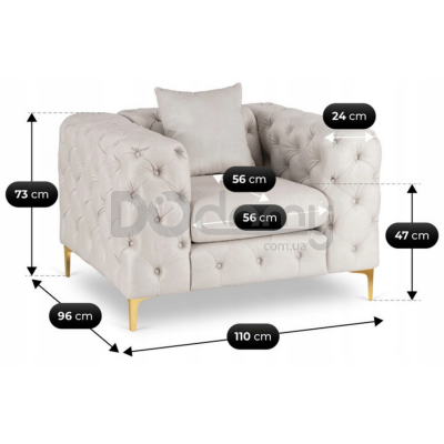 Крісло ELITE SORRENTO 1S Кремовий, фото 7