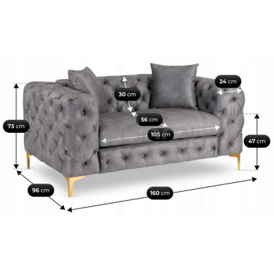 Диван двохмісний ELITE SORRENTO 2S Сірий, фото 5