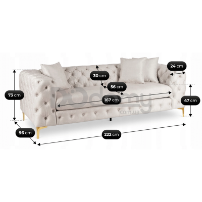 Диван трьохмісний ELITE SORRENTO 3S Кремовий, фото 5