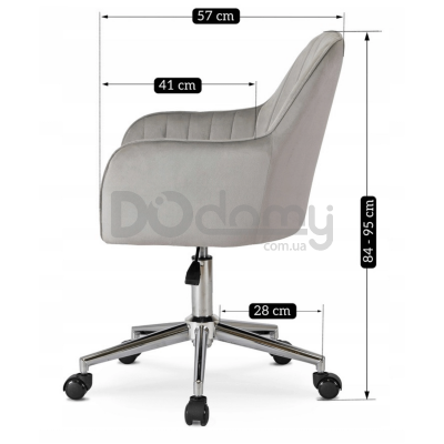 Офісне крісло MEBEL ELITE TOM Сірий / Хром, фото 7