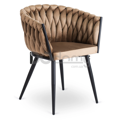 Крісло MEBEL ELITE ELENA Бежевий велюр, фото 1