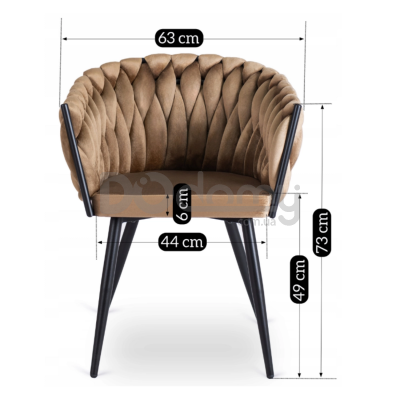 Крісло MEBEL ELITE ELENA Бежевий велюр, фото 5