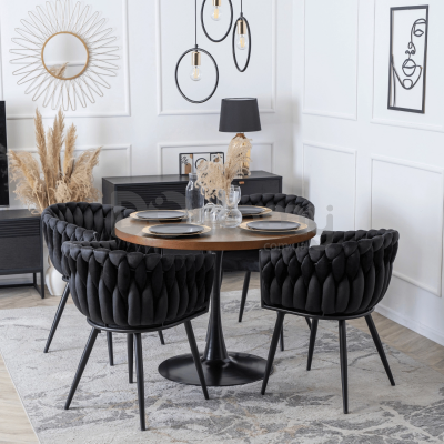 Крісло MEBEL ELITE ELENA Чорний велюр, фото 2