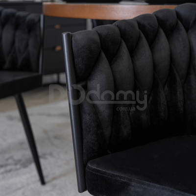 Крісло MEBEL ELITE ELENA Чорний велюр, фото 5