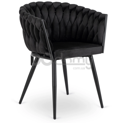 Крісло MEBEL ELITE ELENA Чорний велюр, фото 6