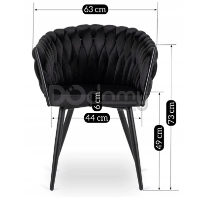 Крісло MEBEL ELITE ELENA Чорний велюр, фото 9