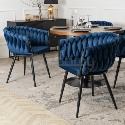 Крісло MEBEL ELITE ELENA Синій велюр, фото 2