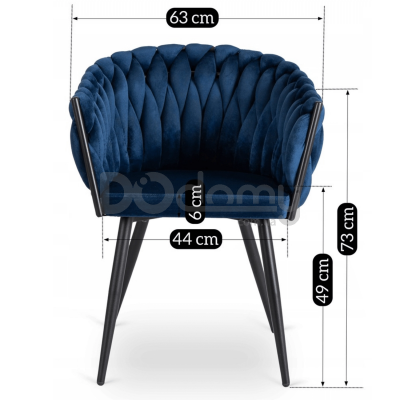 Крісло MEBEL ELITE ELENA Синій велюр, фото 7