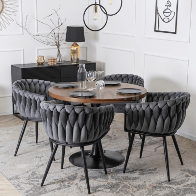 Крісло MEBEL ELITE ELENA Сірий велюр, фото 2