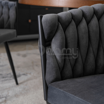 Крісло MEBEL ELITE ELENA Сірий велюр, фото 5