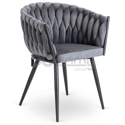 Крісло MEBEL ELITE ELENA Сірий велюр, фото 6