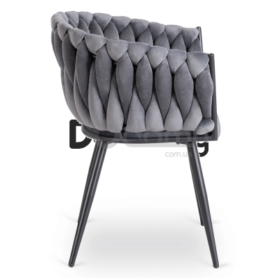 Крісло MEBEL ELITE ELENA Сірий велюр, фото 7