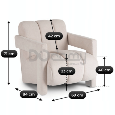 Крісло MEBEL ELITE BENDER Кремовий, фото 7