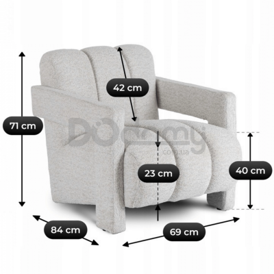 Крісло MEBEL ELITE BENDER Сірий, фото 7