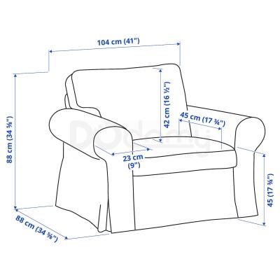 Кресло EKTORP 693.198.83 IKEA (ИКЕА ЭКТОРП), фото 6