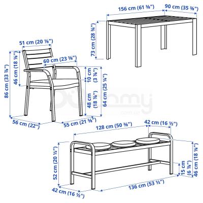 Комплект мебели садовой SJALLAND 092.676.41 IKEA (ИКЕА ШЭЛЛАНД), фото 10