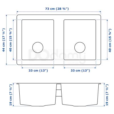 Подвійна мийка NORRSJÖN 391.579.19 IKEA (ИКЕА НОРРШЁН), фото 8