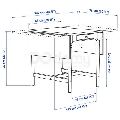 Раскладной стол INGATORP 404.231.06 IKEA (ИКЕА ИНГАТОРП), фото 8