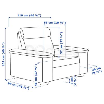 Кресло LIDHULT 092.570.05 IKEA (ИКЕА ЛИДГУЛЬТ), фото 5