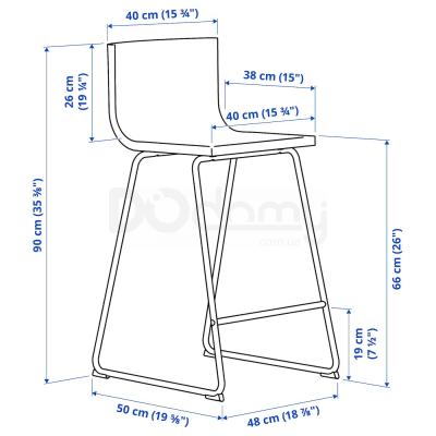 Барный стул BERNHARD 404.614.43 IKEA (ИКЕА БЕРНХАРД), фото 5