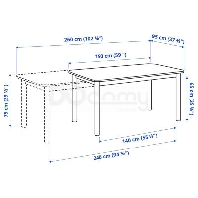 Стіл розкладний STRANDTORP 404.872.78 IKEA (ИКЕА СТРАНДТОРП), фото 5