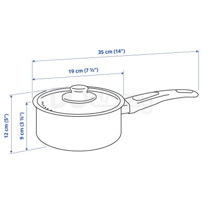 Ківш з кришкою HEMLAGAD 104.622.17 IKEA (ИКЕА ХЕМЛАГАД), фото 5