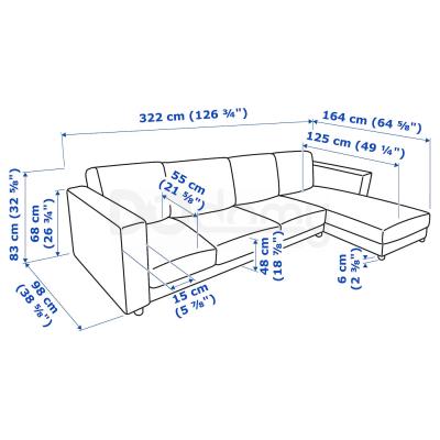 Диван VIMLE 193.994.86 IKEA (ИКЕА ВИМЛЕ), фото 9
