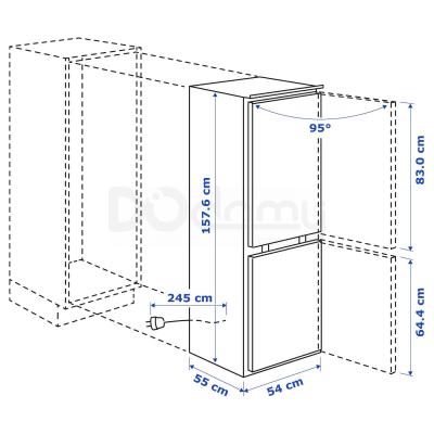 Холодильник  RÅKALL 204.999.51 IKEA (ИКЕА РАКАЛЛ), фото 6