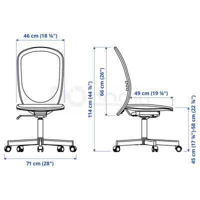 Офисное кресло FLINTAN 704.922.02 IKEA (ИКЕА ФЛИНТАН), фото 7