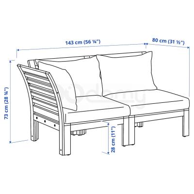 Диван садовий ÄPPLARÖ 590.968.83 IKEA (ИКЕА ЭПЛАРО), фото 8