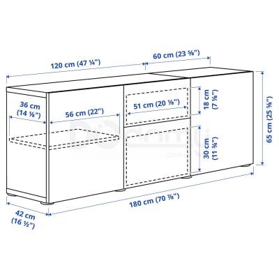 BESTÅ  Комод з шуфлядами 180x42x65 cm, фото 6
