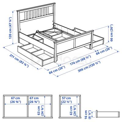Кровать HEMNES 892.471.78 IKEA (ИКЕА ХЕМНЭС), фото 4