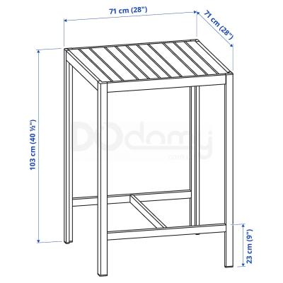 Стол садовый SJALLAND 892.648.89 IKEA (ИКЕА ШЭЛЛАНД), фото 3