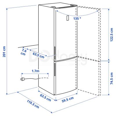 Холодильник VÄLGÅNG 004.901.26 IKEA (ИКЕА ВЭЛГОНГ), фото 4