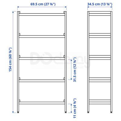 EKENABBEN Відкрита книжкова шафа 70x34x154 cm, фото 6